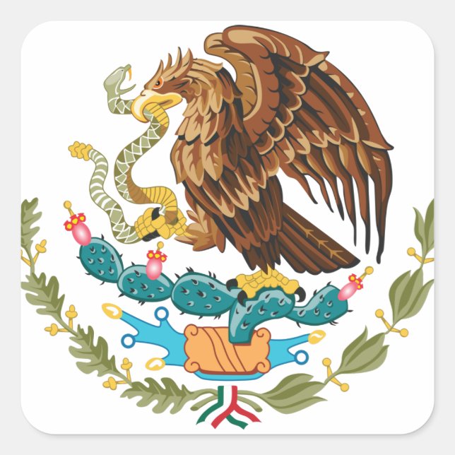 Escudo Nacional de México - Mexican Emblem Square Sticker (Front)