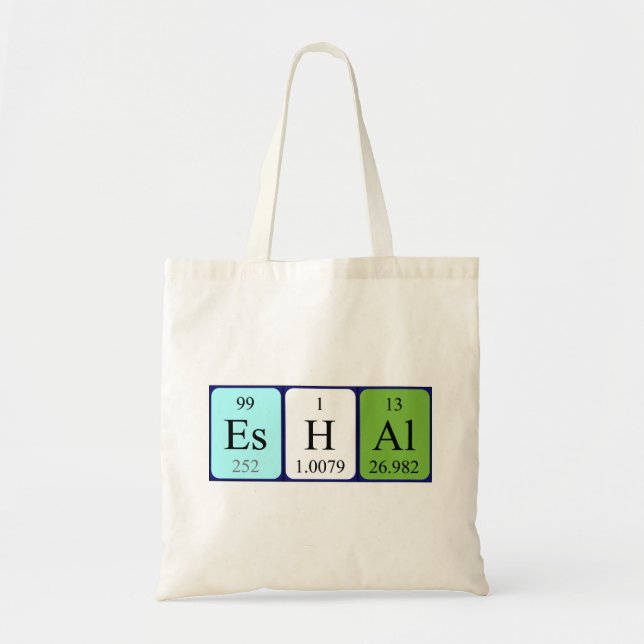 Eshal periodic table name tote bag (Front)