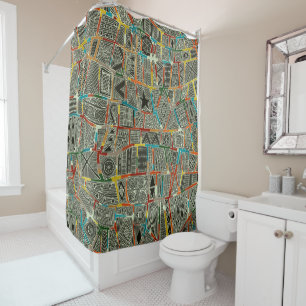 ESHE CHARCOAL SHOWER CURTAIN