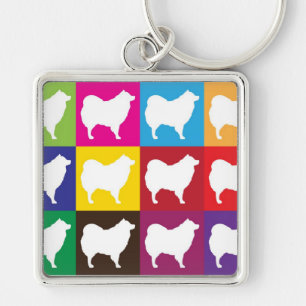 Eskie Chequerboard Keychain