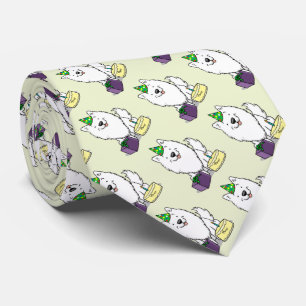 Eskie Happy Birthday Party American Eskimo Dog Tie