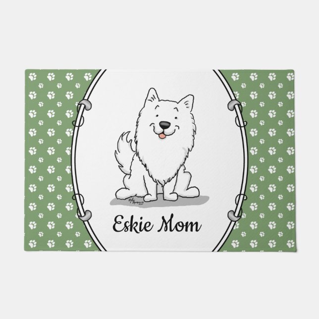 Eskie Mum - American Eskimo Dog Mum Doormat (Front)