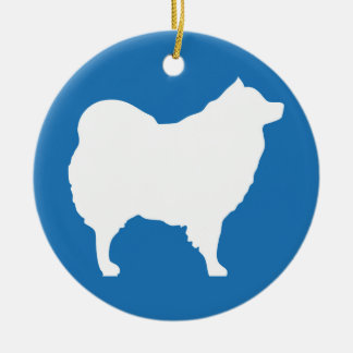 Eskie on Blue Ornament