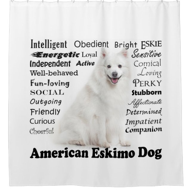 Eskie Traits Shower Curtain (Front)