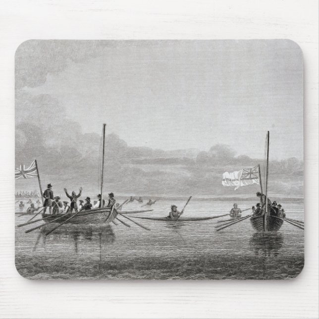 Eskimaux Coming Towards Boats in Shoalwater Mouse Mat (Front)