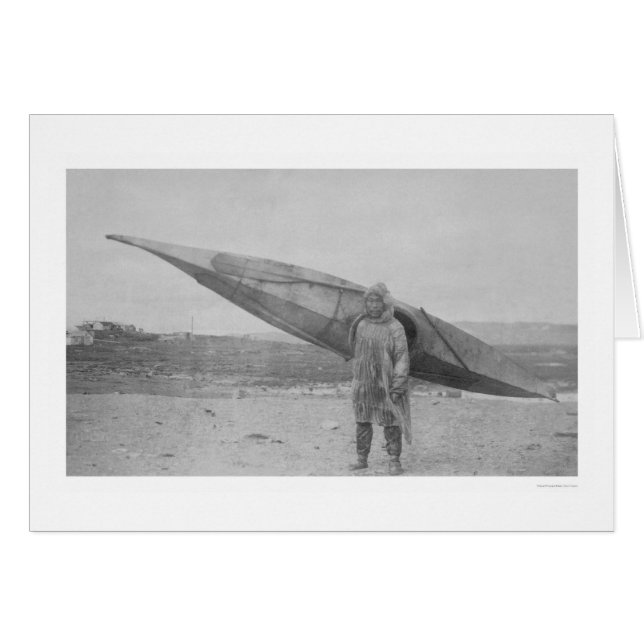 Eskimo Carrying Kayak 1909 (Front Horizontal)