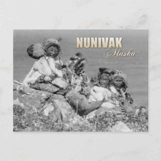 Eskimo children in costume, Nunivak, Alaska Postcard (Front)
