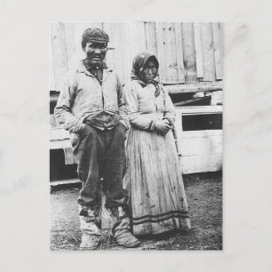 eskimo couple postcard