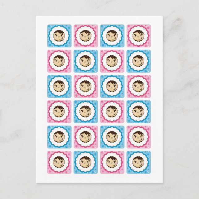 Eskimo Face Repeat Postcard (Front)