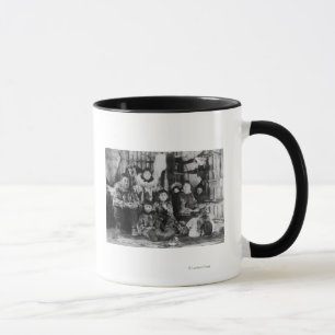 Eskimo Family in Winter Igloo Photograph Mug