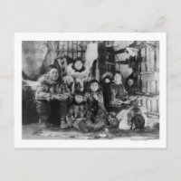 Eskimo Family in Winter Igloo Photograph
