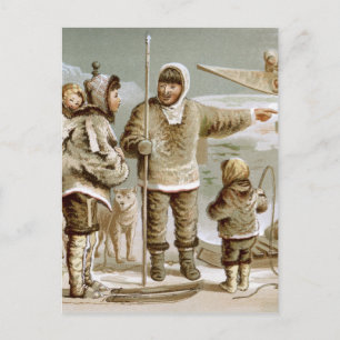 Eskimo Family Postcard