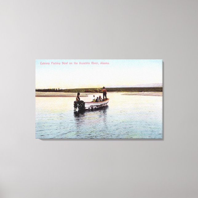 Eskimo Fishing Boat on the River Canvas Print (Front)