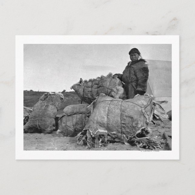 Eskimo Fur Dealer in Nome, Alaska Photograph Postcard (Front)