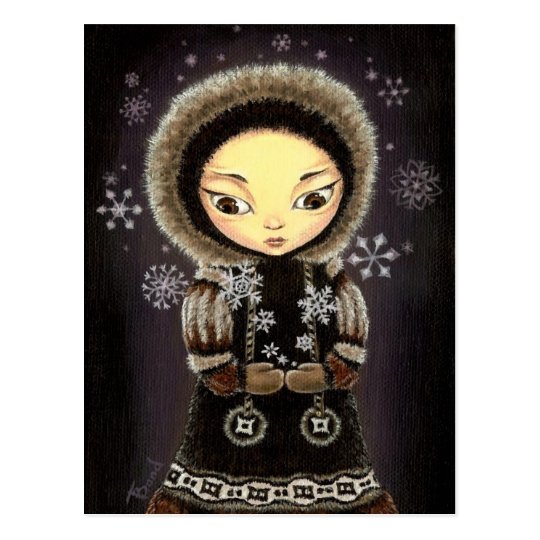 Eskimo girl postcard