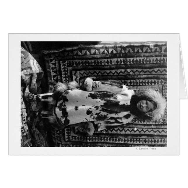 Eskimo Girl Wearing Fur Clothing Alaska (Front Horizontal)