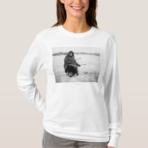 Eskimo Ice Fishing in Nome, Alaska Photograph T-Shirt