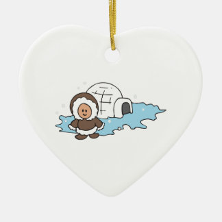 ESKIMO IGLOO CERAMIC TREE DECORATION