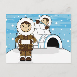Eskimo & Igloo Postcard