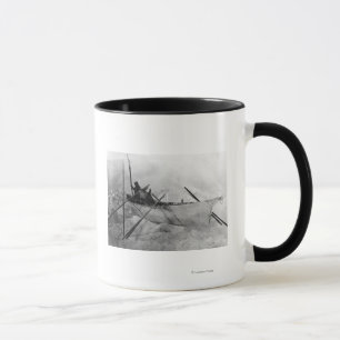 Eskimo in Boat made with Skins called an Omiak Mug