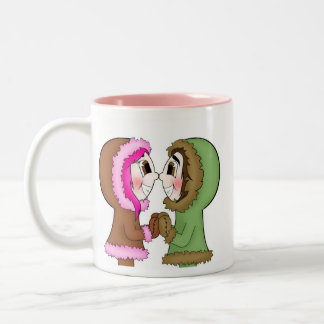 eskimo kisses Two-Tone coffee mug