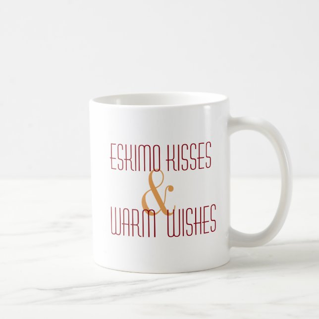 Eskimo Kisses & Warm Wishes Gingerbread Snowflake Coffee Mug (Right)