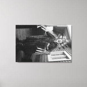 Eskimo Medicine Man and Sick Boy in Alaska Canvas Print