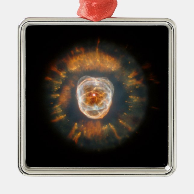 Eskimo Nebula Postcard Metal Tree Decoration (Front)