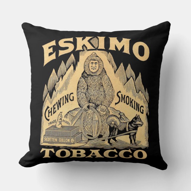 Eskimo Tobacco print Cushion (Front)