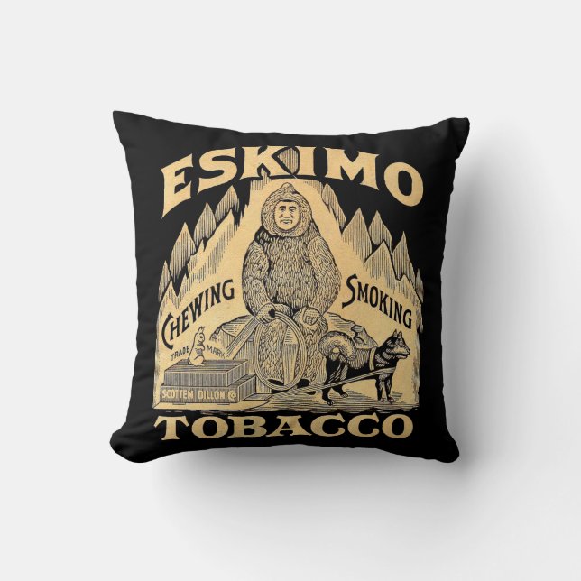Eskimo Tobacco print Cushion (Front)