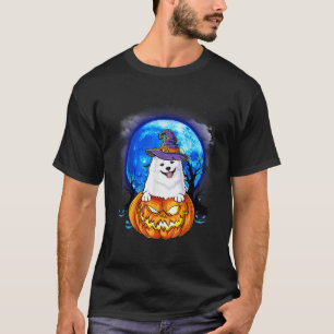 Eskimo Witch Hat Pumpkin Scary Halloween Dog Lover T-Shirt