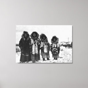 Eskimo Women In Alaska Photograph Canvas Print