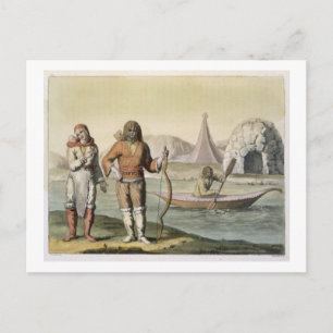 Eskimos at Hudson Bay, from 'Le Costume Ancien et Postcard