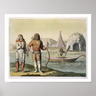 Eskimos at Hudson Bay, from 'Le Costume Ancien et Poster