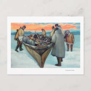Eskimos Launching Whaling Boat Postcard