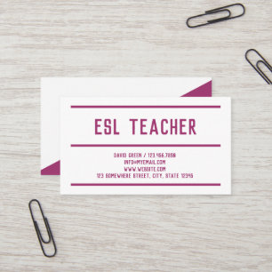 ESL English Teacher Business Card