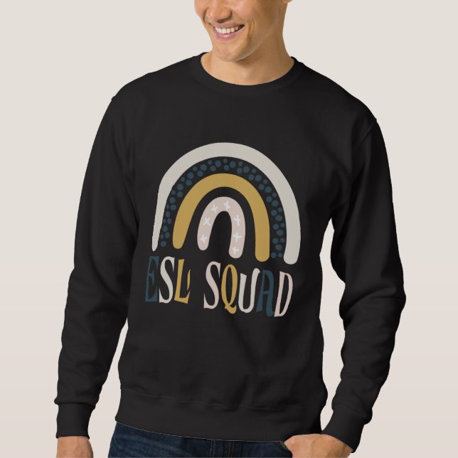 ESL Squad Teacher Crew Team Back To School Boho Ra Sweatshirt (Front)