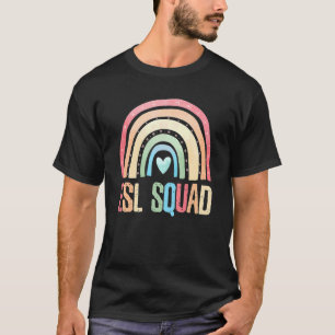 Esl Squad Teacher Crew Team Back To School English T-Shirt