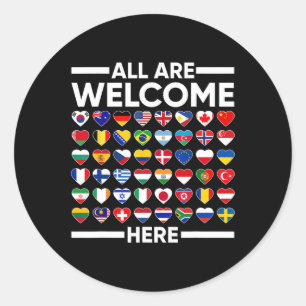 ESL Teacher All Are Welcome Here For Worlds Virtua Classic Round Sticker