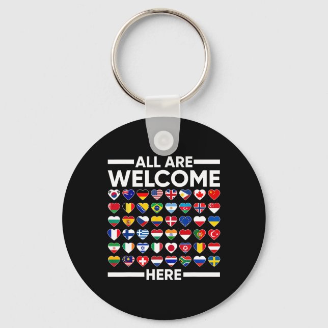 ESL Teacher All Are Welcome Here For Worlds Virtua Key Ring (Front)