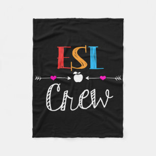 Esl Teacher Crew Fun First Day Of School Gifts Fleece Blanket