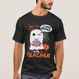 ESL Teacher Cute Ghost Halloween Teacher T-Shirt