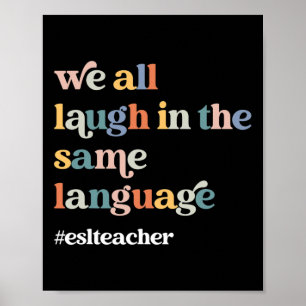 ESL Teacher ESOL Student Cute Retro Back To School Poster