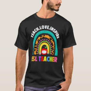 Esl Teacher Squad Crew Team Back To School Rainbow T-Shirt