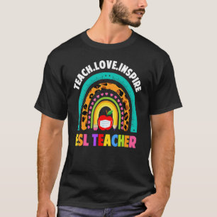 Esl Teacher Squad Crew Team Back To School Rainbow T-Shirt