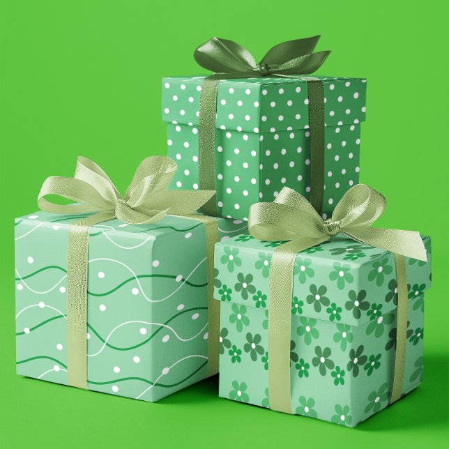 Esmeralda St. Patrick's day Sweet Green set of 3  Wrapping Paper Sheet (Esmeralda St. Patrick's day Sweet Green set of 3 Wrapping Paper Sheets)