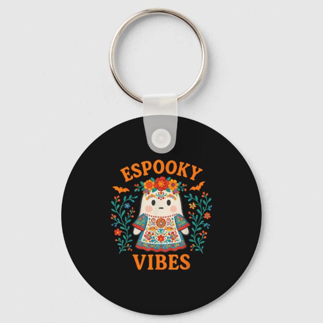 Esoky Vibes Maestra Halloween Spanish Mexican Boho Key Ring (Front)