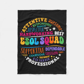 Esol Squad Teachers And Students Team Back To Scho Fleece Blanket