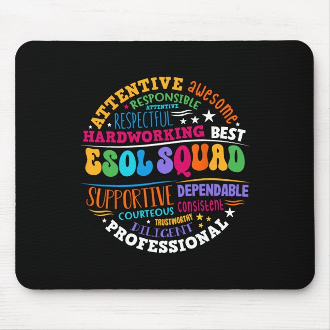 Esol Squad Teachers And Students Team Ck To School Mouse Mat (Front)