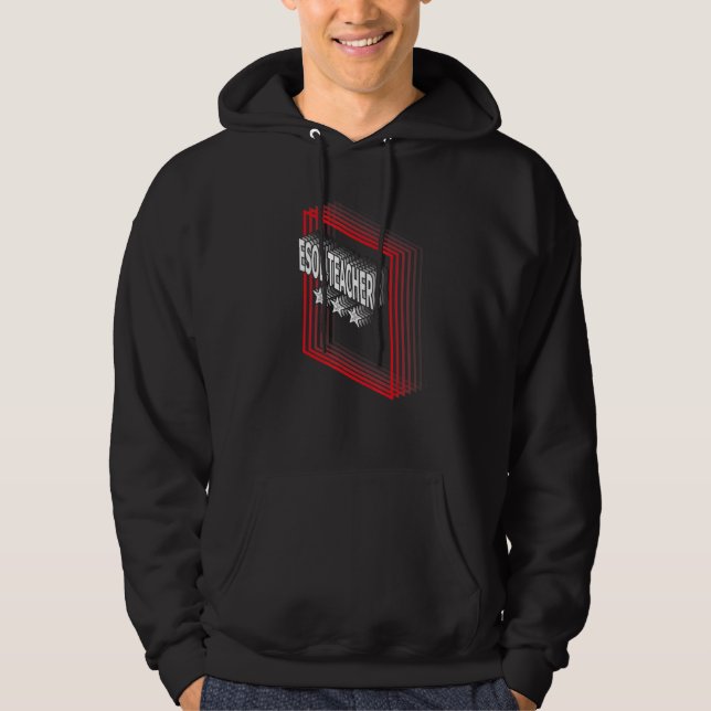 ESOL Teacher Job Title Appreciation Retro Hoodie (Front)